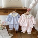【73-100cm】フリル襟 カートゥーン プリント ルームウェア セットアップ - 画像 (7)