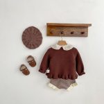 【66-100cm】フリル ニット カーディガン ショートパンツ - 画像 (4)