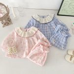 【73-100cm】フリル襟 カートゥーン プリント ルームウェア セットアップ - 画像 (8)