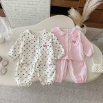 【73-100cm】ドット チェック ルームウェア セットアップ