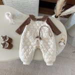 【66-90cm】 キルティング サロペット＆裏起毛 インナー - 画像 (3)