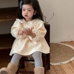 【66-90cm】 韓国風 丸襟 ワンピース - 画像 (3)