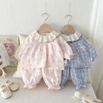 【73-100cm】フリル襟 カートゥーン プリント ルームウェア セットアップ - 画像 (9)