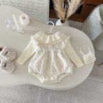 【66-90cm】 ベロア 中綿 ロンパース - 画像 (5)