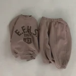 【73-120cm】 英字プリントカジュアル セットアップ - 画像 (4)