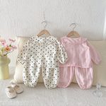 【73-100cm】ドット チェック ルームウェア セットアップ - 画像 (4)