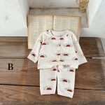 【66-100cm】ワッフル プリント セットアップ6 - 画像 (5)