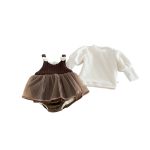 【66-90cm】 厚みのあるベルベットのスカート ロンパース - 画像 (6)