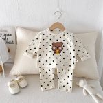【73-100cm】ドット くま ルームウェア セットアップ - 画像 (8)