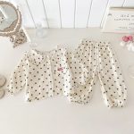 【73-100cm】ドット チェック ルームウェア セットアップ - 画像 (7)