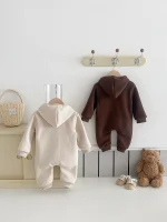 【66-90cm】熊柄 オールインワン - 画像 (3)