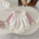 【66-90cm】 カラフル ハート 裏起毛 ロンパース レース リブ インナー - 画像 (10)