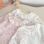 【66-120cm】二重ガーゼ フリル襟 セットアップ ルームウェア - 画像 (8)