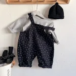 【66-90cm】 小花柄 サロペットORインナーシャツ - 画像 (2)