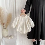 【66-90cm】 花柄 刺しゅう ロンパース - 画像 (8)