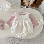 【66-90cm】 カラフル ハート 裏起毛 ロンパース レース リブ インナー - 画像 (11)