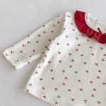 【66-100cm】丸首 さくらんぼ柄 セットアップ ルームウェア - 画像 (9)