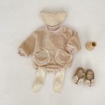 【66-90cm】 無地 フリース ロンパース - 画像 (9)