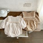 【66-100cm】フリル襟 コーデュロイ ロンパース - 画像 (3)