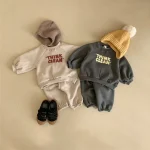 【73-100cm】 英字プリント セットアップ - 画像 (2)