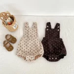 【66-100cm】 ドット サロペット ロンパース or 花柄インナー シャツ - 画像 (14)