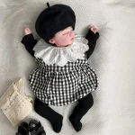 【66-90cm】 シンプル トップス or チェック ロンパース