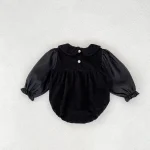 【66-90cm】 ノーカラーコーデュロイ ロンパース - 画像 (14)