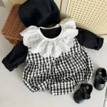 【66-90cm】 シンプル トップス or チェック ロンパース - 画像 (3)