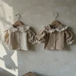 【73-120cm】 丸襟レース シャツ - 画像 (3)