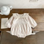 【66-100cm】フリル襟 コーデュロイ ロンパース - 画像 (6)