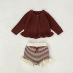 【66-100cm】フリル ニット カーディガン ショートパンツ - 画像 (8)