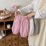 【73-120cm】 無地 裏起毛 パンツ - 画像 (5)