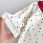 【66-100cm】丸首 さくらんぼ柄 セットアップ ルームウェア - 画像 (10)