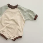 【65-100cm】 カラー切り替え ロンパース - 画像 (3)