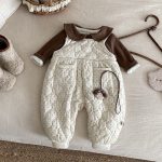 【66-90cm】 キルティング サロペット＆裏起毛 インナー - 画像 (2)