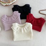 【66-100cm】ダブル フリル襟 ニット セーター - 画像 (7)