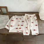 【66-100cm】ワッフル プリント セットアップ6 - 画像 (10)