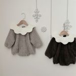 【73-100cm】暖かい フリル襟 ロンパース - 画像 (7)