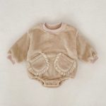 【66-90cm】 無地 フリース ロンパース - 画像 (10)