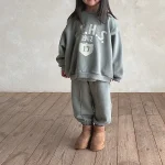 【73-120cm】 英字プリントカジュアル セットアップ - 画像 (8)