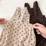 【66-100cm】 ドット サロペット ロンパース or 花柄インナー シャツ - 画像 (9)