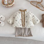 【73-120cm】 リボン 中綿 キルティング コート - 画像 (7)