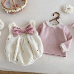 【66-90cm】 カラフル ハート 裏起毛 ロンパース レース リブ インナー - 画像 (8)
