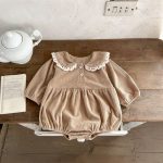 【66-100cm】フリル襟 コーデュロイ ロンパース - 画像 (7)