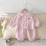 【73-100cm】ドット チェック ルームウェア セットアップ - 画像 (6)