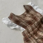 【66-90cm】チェック柄 ロンパース - 画像 (5)