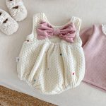 【66-90cm】 カラフル ハート 裏起毛 ロンパース レース リブ インナー - 画像 (12)