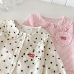 【73-100cm】ドット チェック ルームウェア セットアップ - 画像 (10)