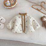 【73-120cm】 リボン 中綿 キルティング コート - 画像 (3)