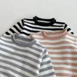 【80-130cm】 ボーダー クールネック トップス - 画像 (9)